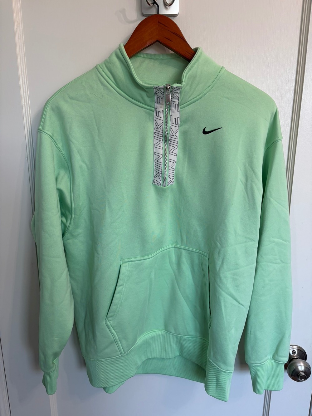 Nike Quarter Zip Pullover Mint Green Fleece Lined Women's Small
